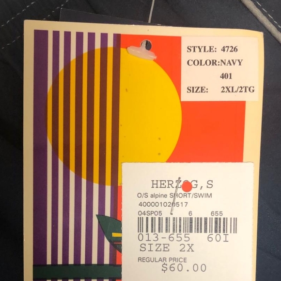 NWT Men's Striped w/ Pockets Alpine Bathing Suit - Picture 6 of 7